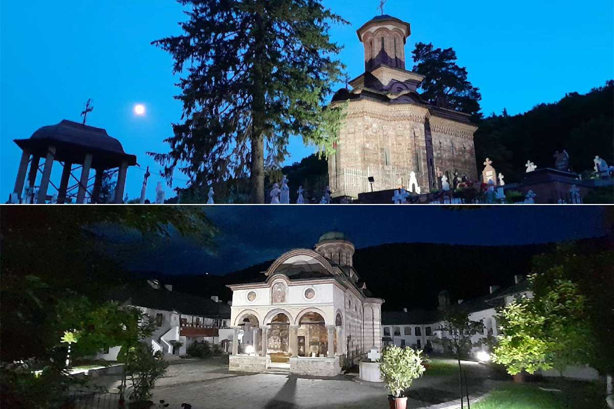 Mănăstirea Cozia pe timp de noapte | Județul Vâlcea